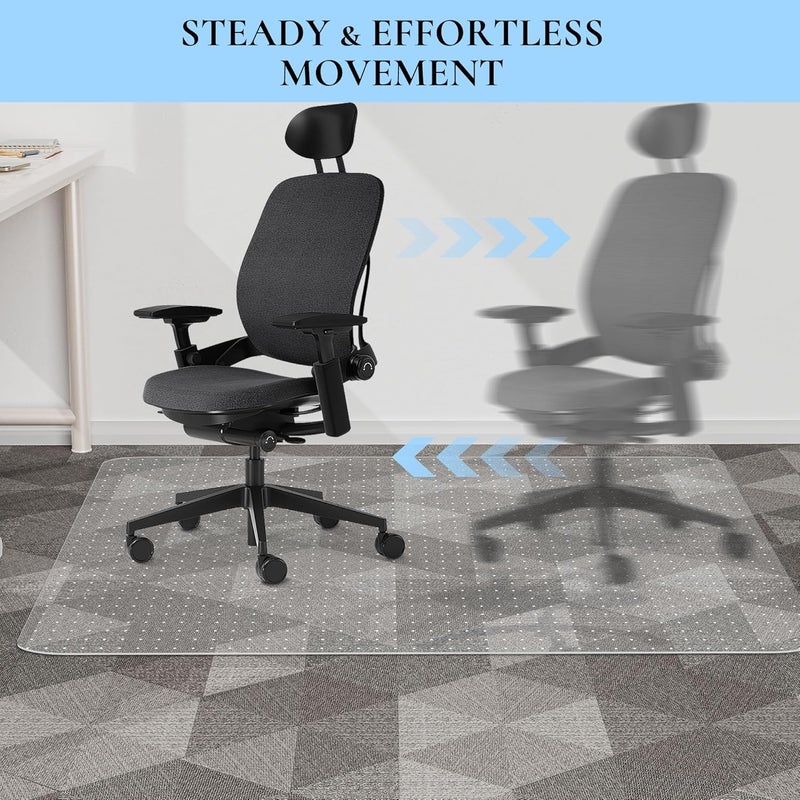 HOMEK Office Chair Mat for Low Pile Carpet, 30" x 48" Transparent Office Desk Chair Mat for Carpeted Floors, Studded Carpet Floors Protector Mat for Home & Offices - Image 5